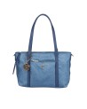  Ynot - Borsa Donna shopper in tessuto ed ecopelle con tracolla