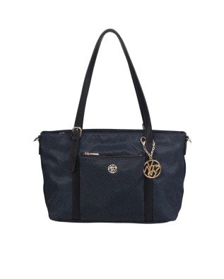  Ynot - Borsa Donna shopper in tessuto ed ecopelle con tracolla