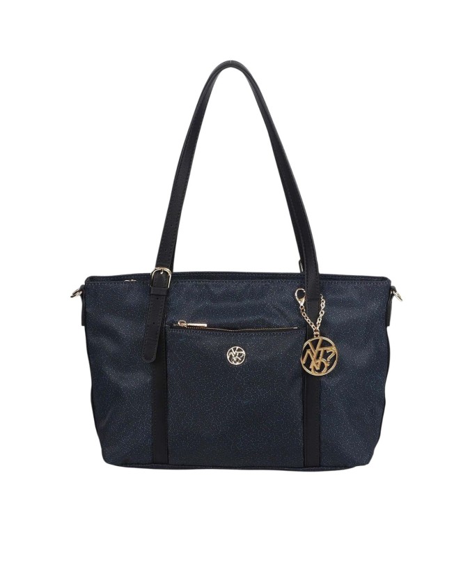  Ynot - Borsa Donna shopper in tessuto ed ecopelle con tracolla