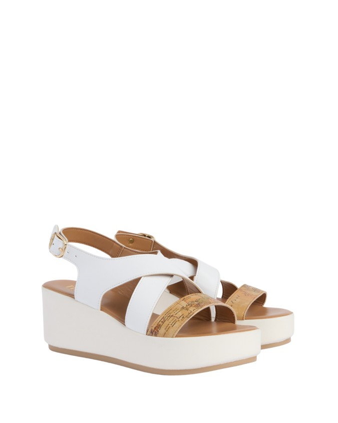  Alviero Martini Prima Classe - Sandali con Zeppa in Eco Nappa