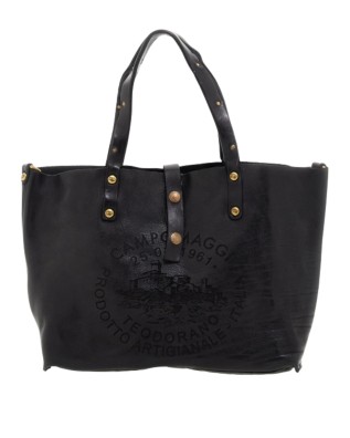  Campomaggi - Tote bag grande in pelle con decorazione laserata
