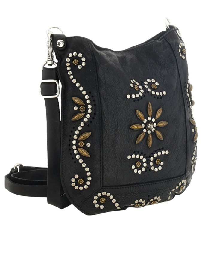  Campomaggi – Borsa a tracolla in pelle con borchiette Nora