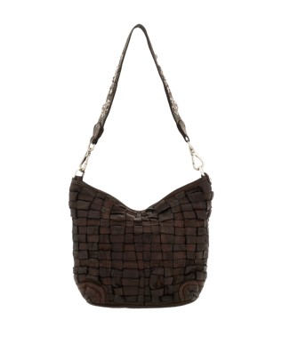  Campomaggi - Borsa a spalla in pelle intrecciata Tg. 
