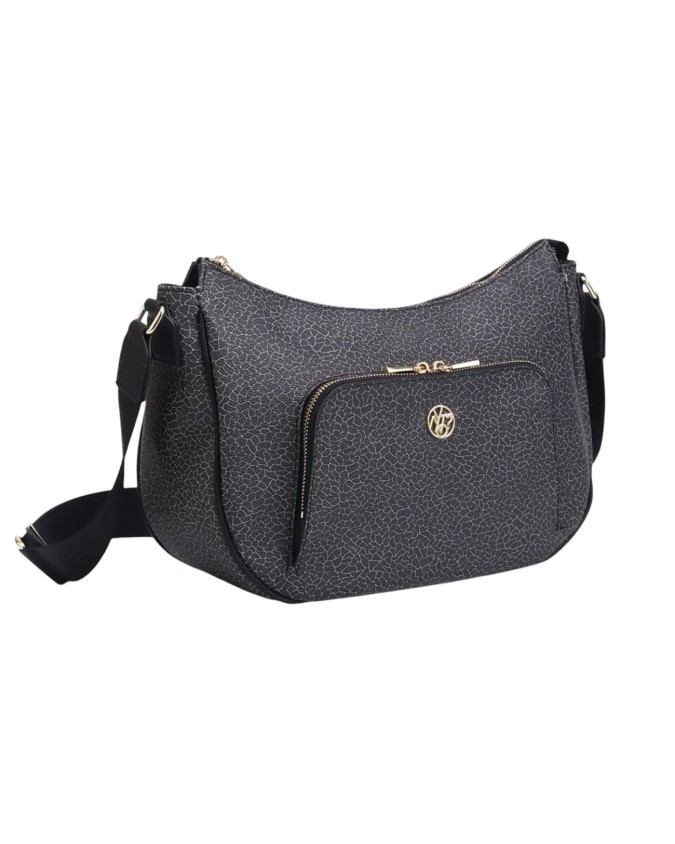  Ynot - Borsa Donna Hobo in poliuretano con tasca frontale Lux