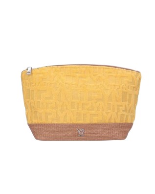 Ynot - Women's Fabric Beauty Case with Sponge Logo - Mango