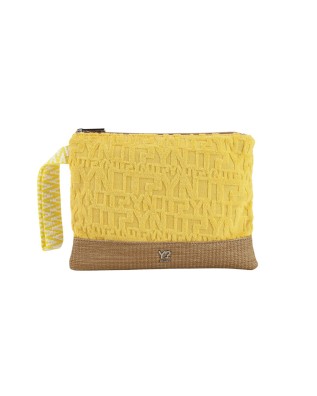Ynot - Clutch Donna in tessuto con logo Sponge