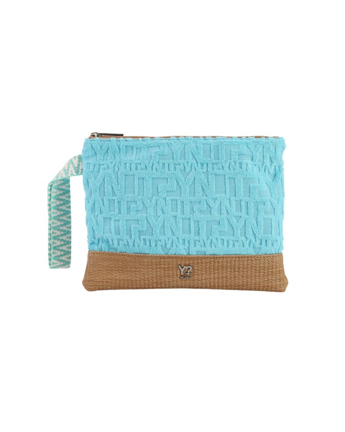  Ynot - Clutch Donna in tessuto con logo Sponge