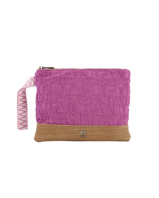 Ynot - Clutch Donna in tessuto con logo Sponge