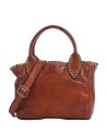  Campomaggi - Borsa a Mano con Tracolla con Borchie in Pelle