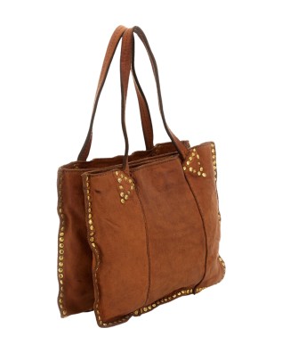  Campomaggi - Borsa Shopping con Borchie e Tracolla in Pelle 2