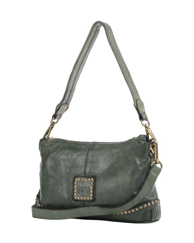  Campomaggi - Borsa a Spalla con Borchie in Pelle Bovina Pamela