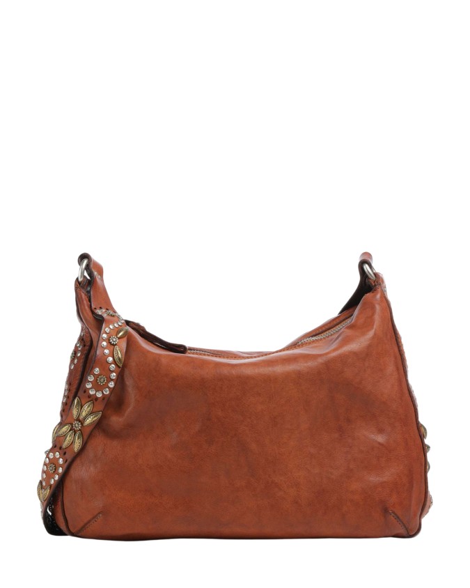  Campomaggi - Borsa Hobo con Borchie in Pelle di Vacchetta Nada