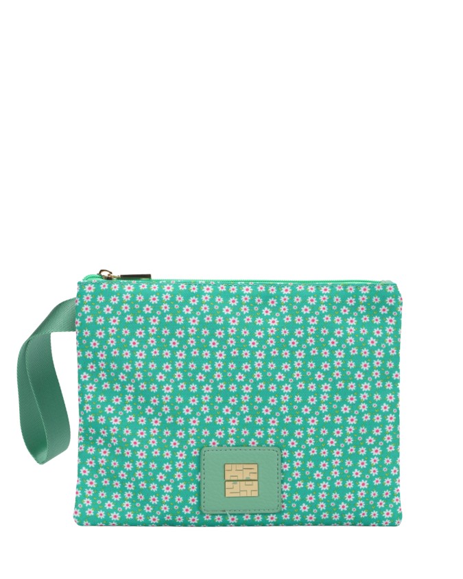  Ynot - Clutch Donna in tessuto canvas a fiori Garden