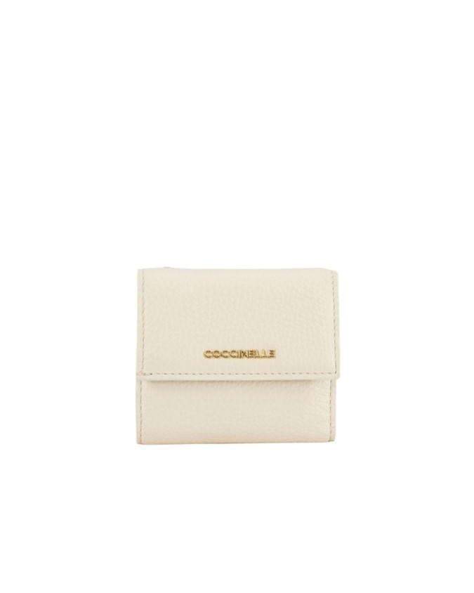  Coccinelle - Portafoglio Mini in pelle con patta Metallic Soft