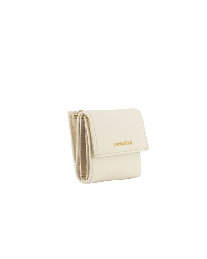  Coccinelle - Portafoglio Mini in pelle con patta Metallic Soft