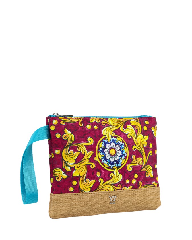  Ynot - Clutch Donna in poliestere con fiori Ortigia