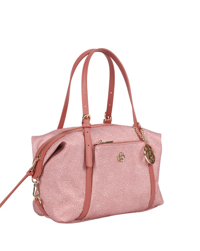  Ynot - Borsa Donna Boston in tessuto ed ecopelle Cloud