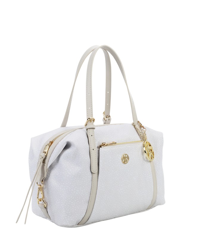  Ynot - Borsa Donna Boston in tessuto ed ecopelle Cloud