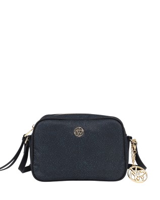 Ynot - Women's Bag with Zipper and Cloud Logo - BLACK