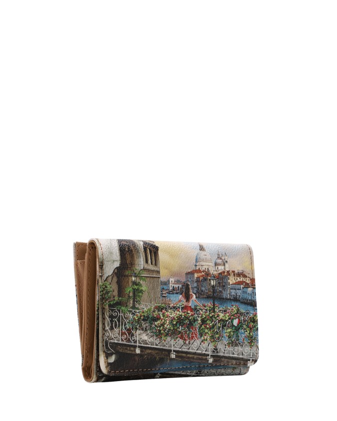  Ynot - Portafoglio Donna con patta e bottone in ecopelle Yesbag