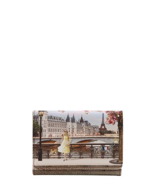  Ynot - Portafoglio Donna con patta e bottone in ecopelle Yesbag