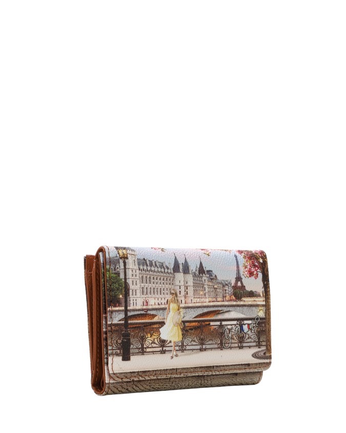  Ynot - Portafoglio Donna con patta e bottone in ecopelle Yesbag