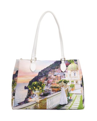  Ynot - Borsa Donna Tote con stampa in ecopelle Yesbag