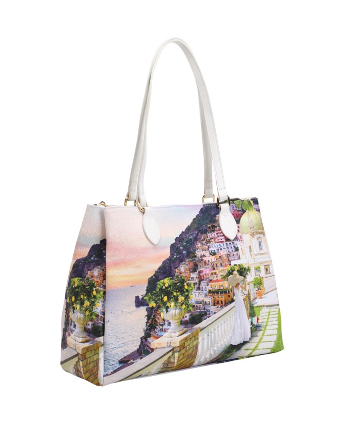  Ynot - Borsa Donna Tote con stampa in ecopelle Yesbag