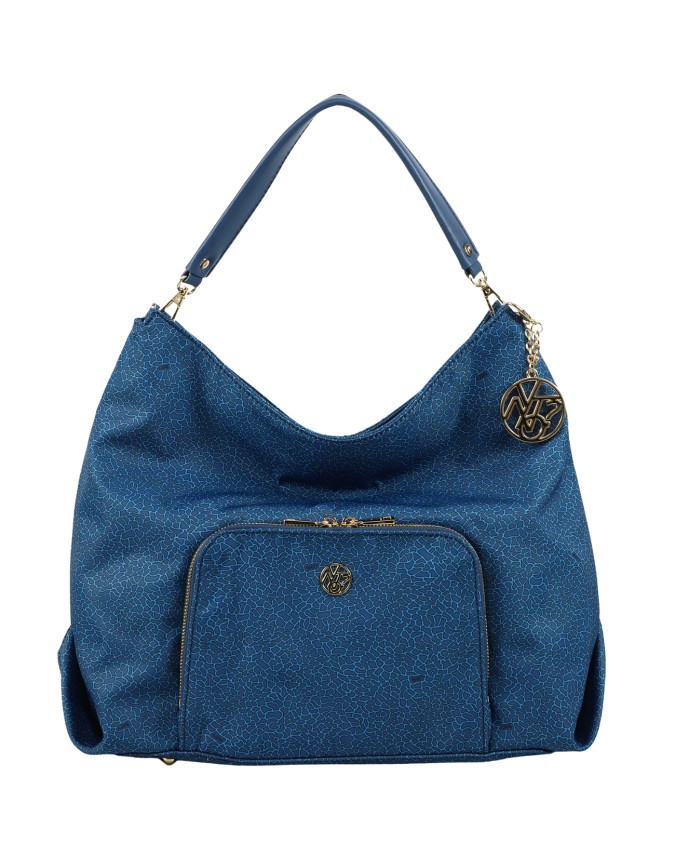  Ynot - Borsa Donna Hobo con Tasca Frontale e Posteriore Cloud