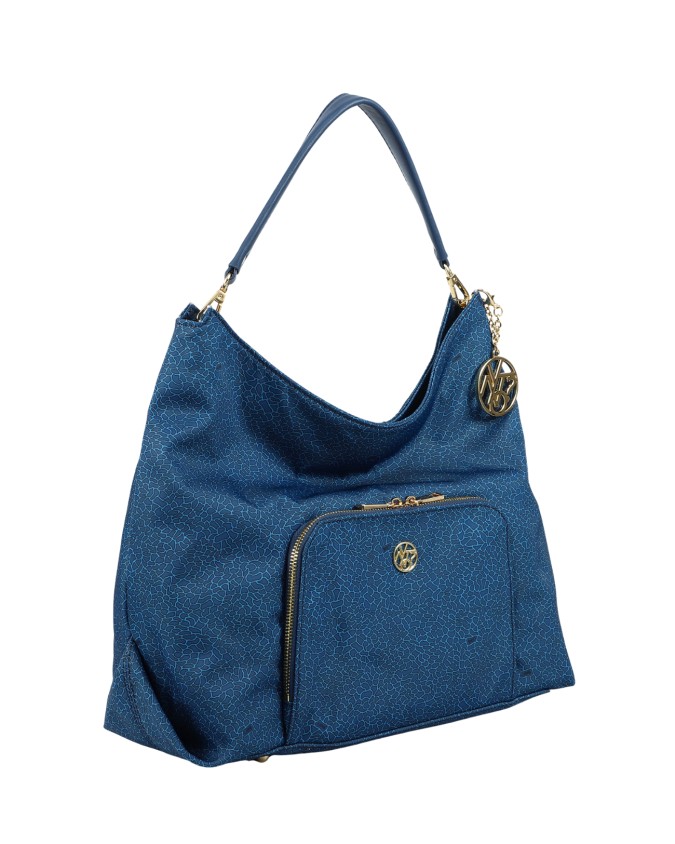  Ynot - Borsa Donna Hobo con Tasca Frontale e Posteriore Cloud