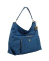  Ynot - Borsa Donna Hobo con Tasca Frontale e Posteriore Cloud