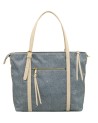  Ynot - Borsa Shopping con Taschina Frontale in Tessuto ed