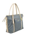  Ynot - Borsa Shopping con Taschina Frontale in Tessuto ed