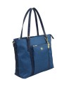  Ynot - Borsa Shopping con Taschina Frontale in Tessuto ed
