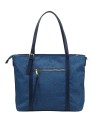  Ynot - Borsa Shopping con Taschina Frontale in Tessuto ed