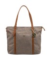  Ynot - Borsa Shopping con Taschina Frontale in Tessuto ed