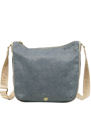 Ynot - Large Women's Hobo Bag in Cloud Fabric - Beige