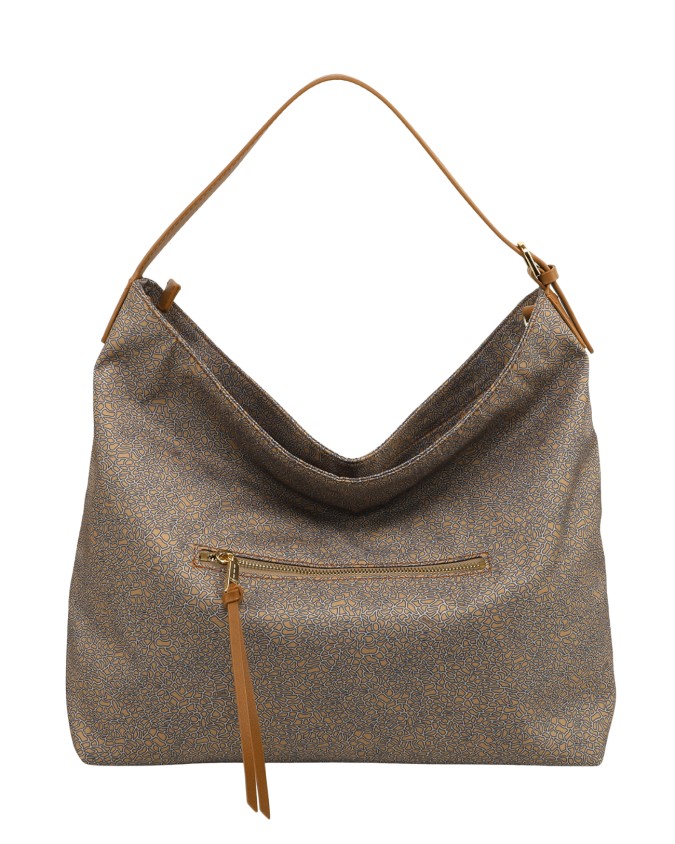 Ynot - Borsa Donna Hobo con Tasca Posteriore in Tessuto All
