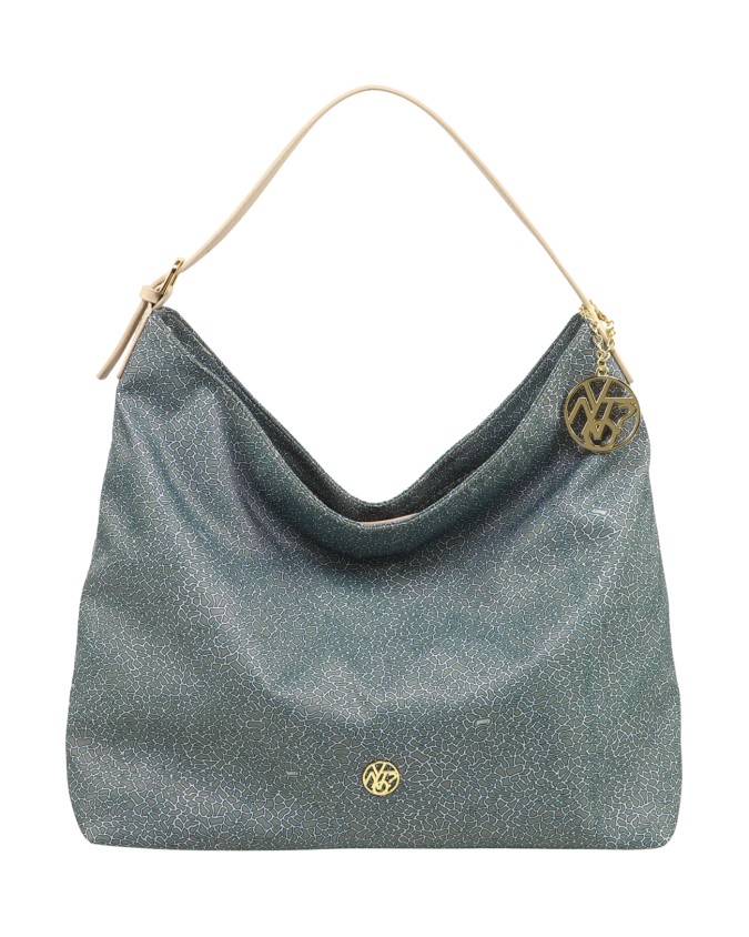  Ynot - Borsa Donna Hobo con Tasca Posteriore in Tessuto All
