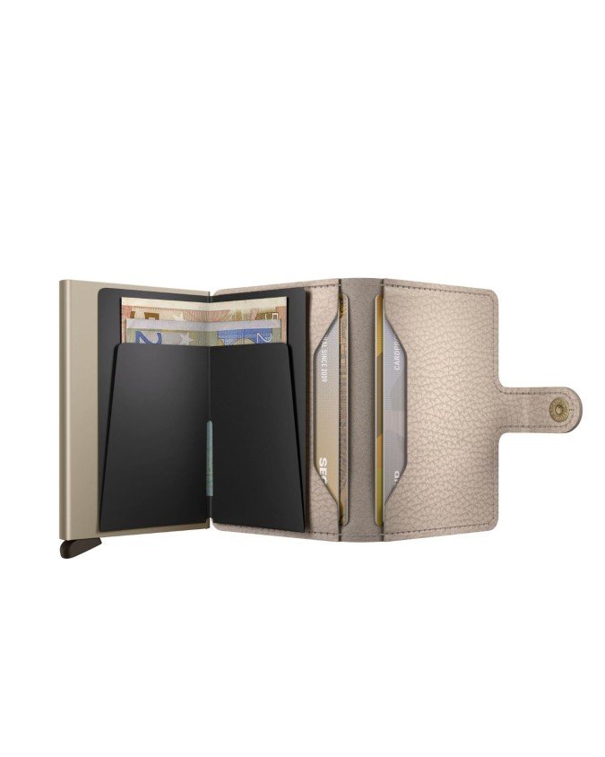  Secrid - Miniwallet in pelle e alluminio Pebble