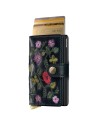  Secrid - Miniwallet in pelle e alluminio Stitch Floral Plus