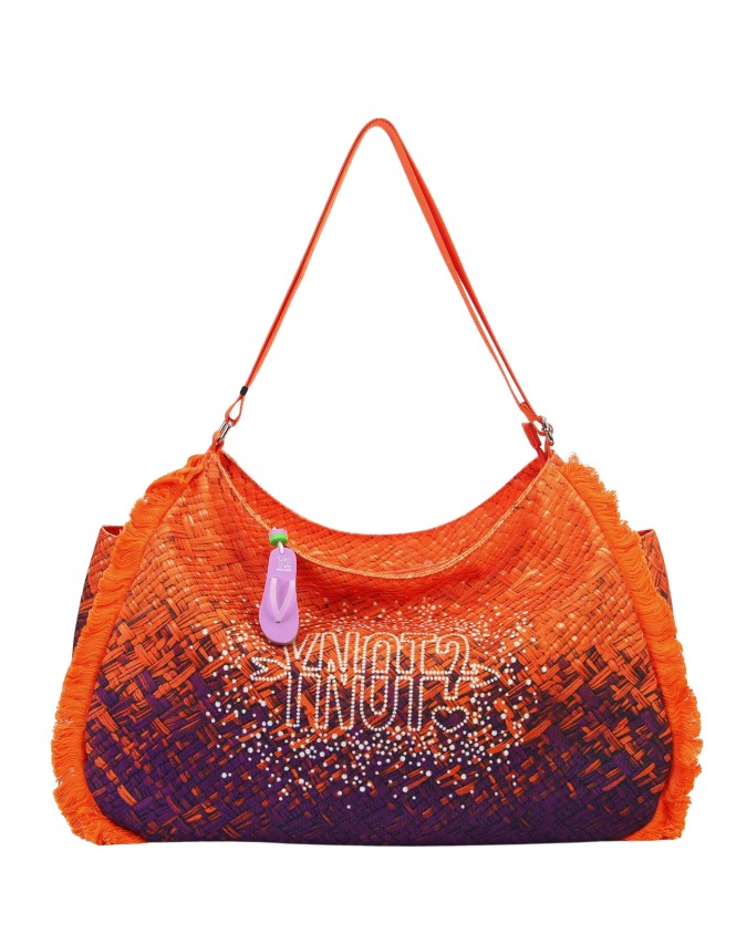  Ynot - Borsa Hobo da Mare con Frange Laterali in Nylon Macao