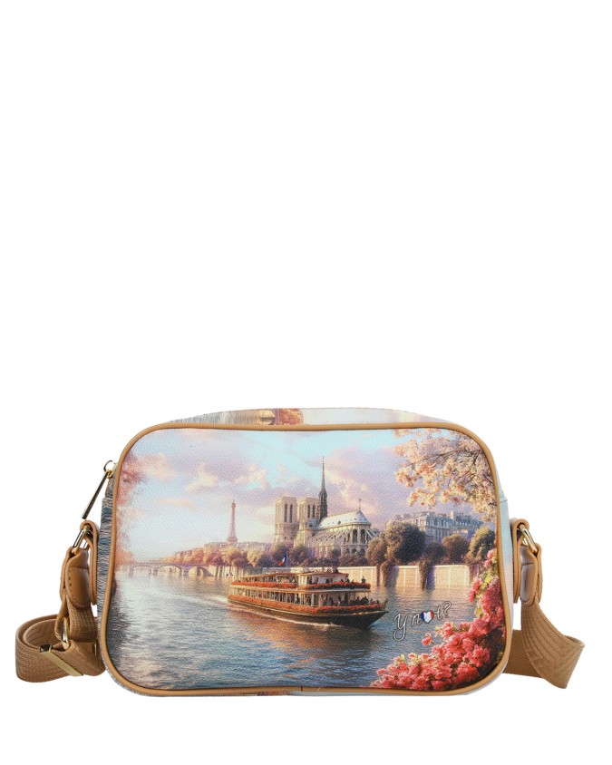  Ynot - Borsa camera bag in ecopelle con tasca posteriore in