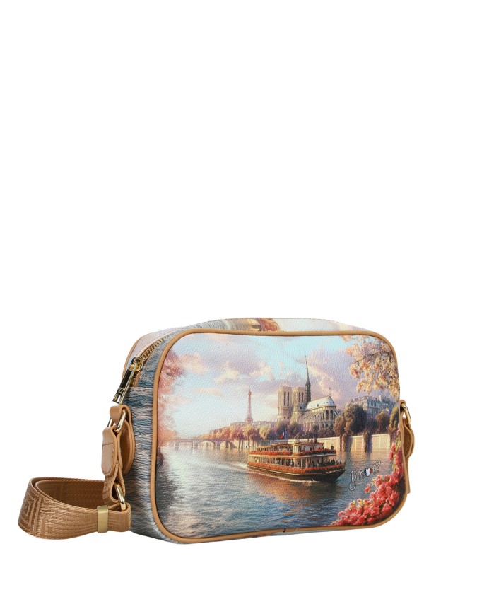  Ynot - Borsa camera bag in ecopelle con tasca posteriore in