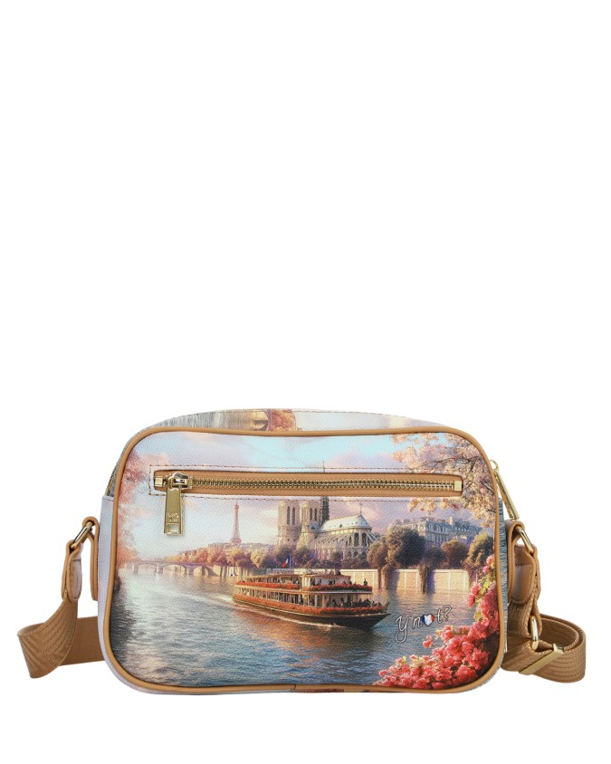  Ynot - Borsa camera bag in ecopelle con tasca posteriore in