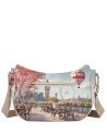  Ynot - Borsa a sacca Tg. L con tracolla in ecopelle stampa