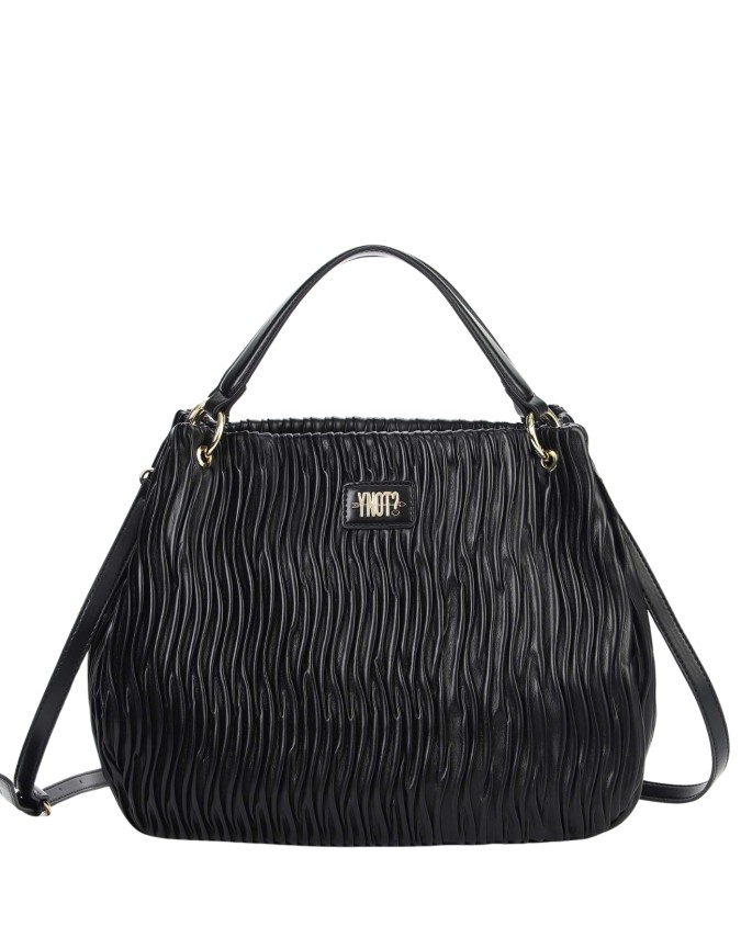  Ynot - Borsa Hobo con Tracolla con Texture Plissettata Paris