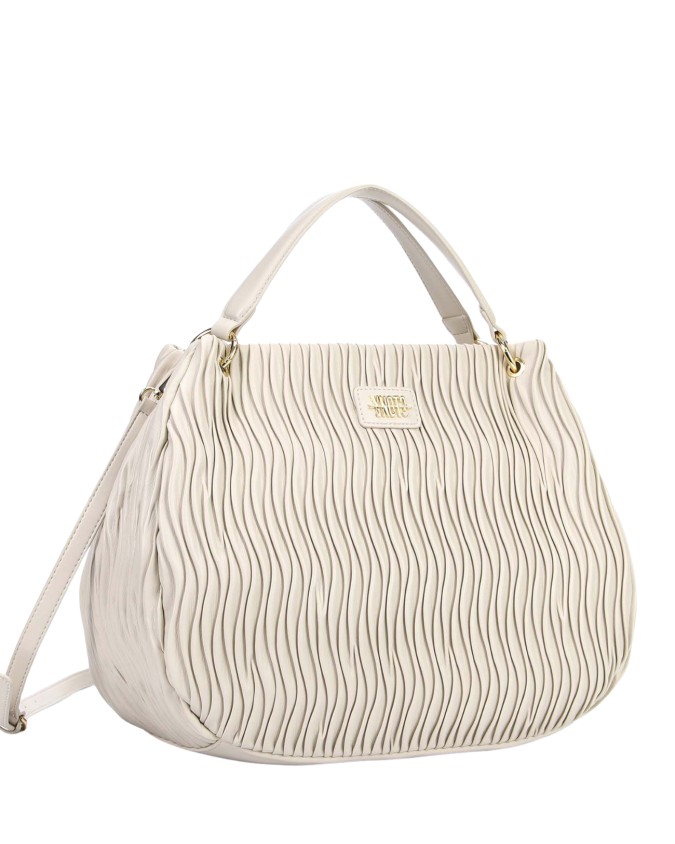  Ynot - Borsa Hobo con Tracolla con Texture Plissettata Paris