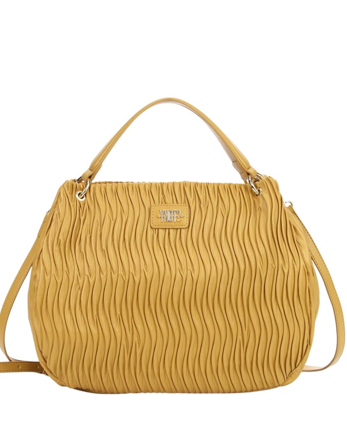  Ynot - Borsa Hobo con Tracolla con Texture Plissettata Paris