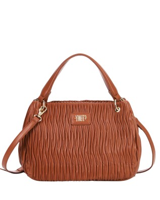  Ynot - Borsa a Mano Donna con Tracolla e Texture Plissettata
